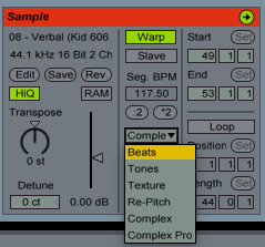 Авто определение bpm ableton