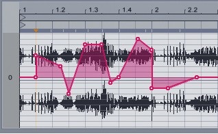 Рисование огибающей для транспонирования аудио-клипа